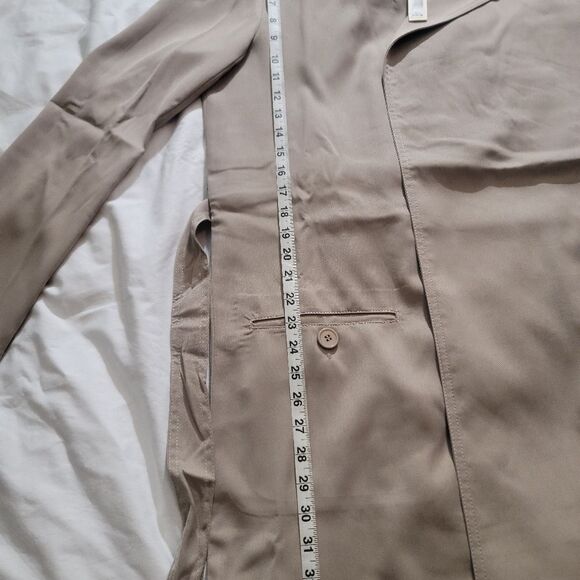 Max Studio Women's Jacket sz XL Tan Lapel Trench Coat W/ Belt & Pockets Overcoat - Picture 11 of 13